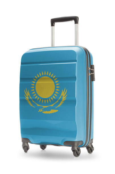 Suitcase with national flag on it - Kazakhstan - Photo, Image