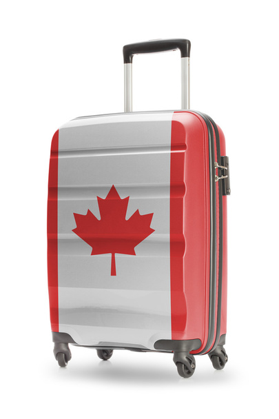Suitcase with national flag on it - Canada - 写真・画像