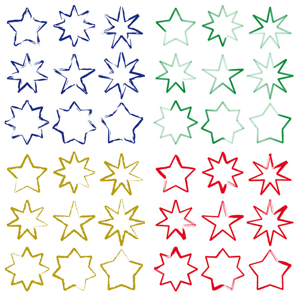 Чищення зірок у чотирьох кольорах
 - Вектор, зображення