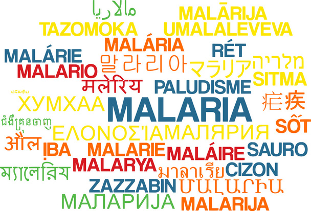 Malárie vícejazyčné wordcloud pozadí koncepce - Fotografie, Obrázek