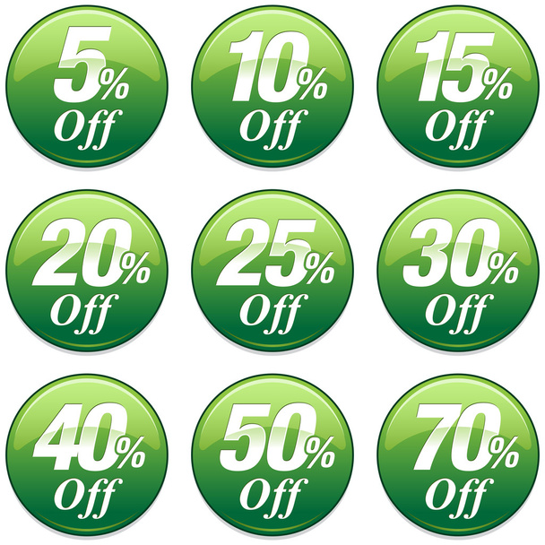 Shopping Sale Discount Badge in Green - Vector, Image