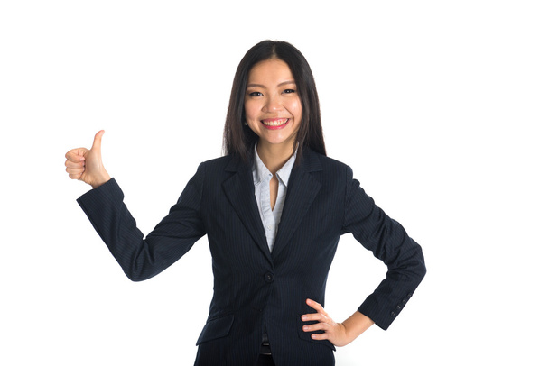 asian business woman thumbs up - Photo, Image