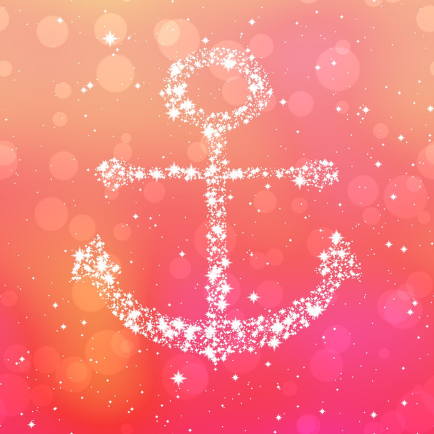Starry anchor decor on pink background - Photo, Image