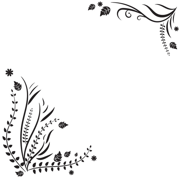Monochrome background with floral elements - Vector, imagen