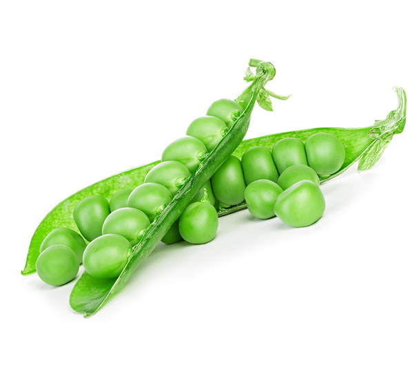 Fresh green peas pods on white background - Photo, Image
