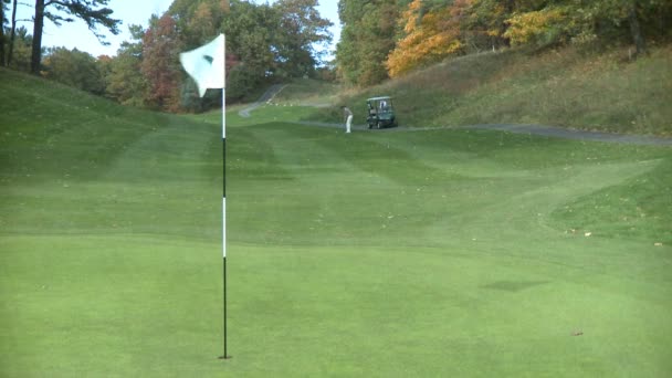 Golfer sends the ball 125 yards - Footage, Video