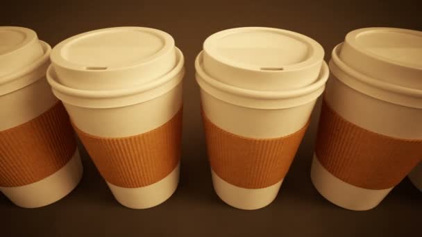 coffee cups with brown holding stripe - Filmagem, Vídeo