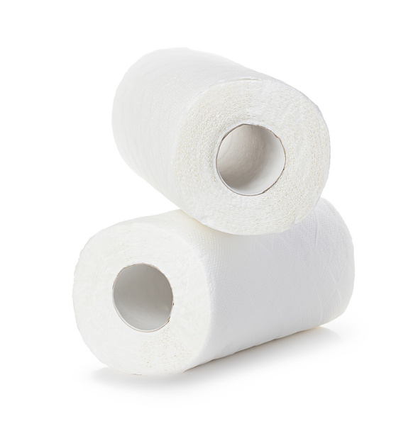 Rouleaux de papier essuie-tout, isolés sur fond blanc
 - Photo, image