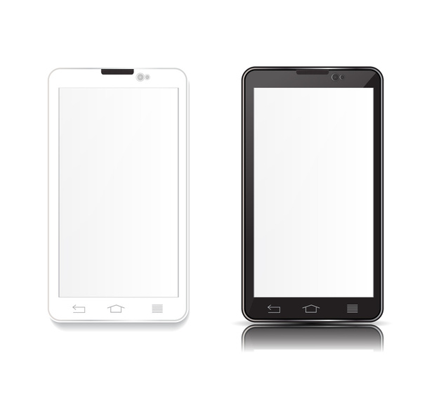 черно-белый андроидный телефон
 - Вектор,изображение