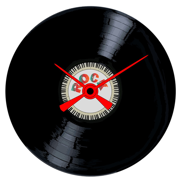 Rock Record Reloj cara
 - Vector, imagen