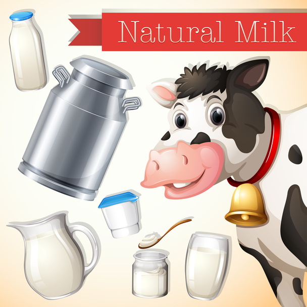 Produtos lácteos
 - Vetor, Imagem