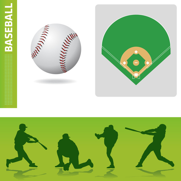 baseballové prvky návrhu - Vektor, obrázek