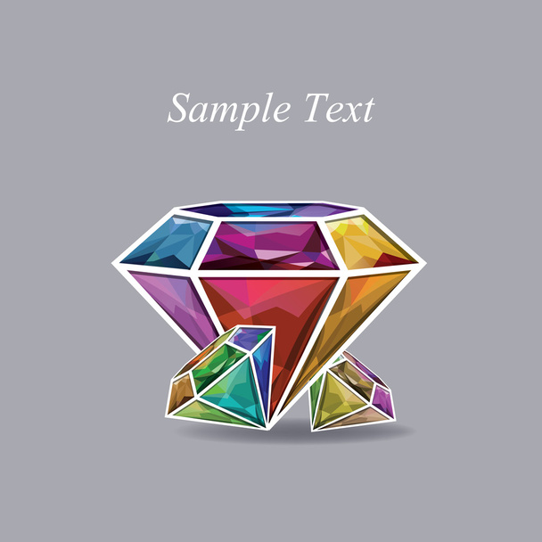 icono de diamantes de colores
 - Vector, Imagen