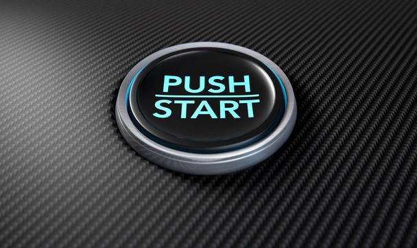 Push To Start Carbon Fibre Button - Photo, Image