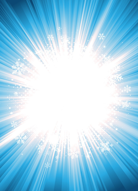 Winter Starburst With Snowflakes - Vector, Image