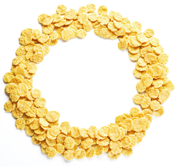 Cornflakes round on a white background.  - Photo, image