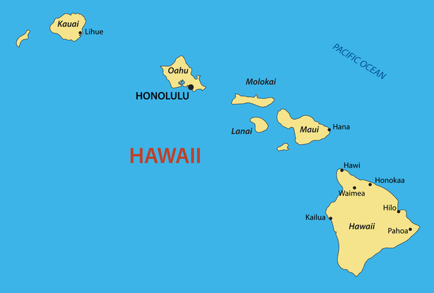 hawaii - Vektorkarte - Vektor, Bild