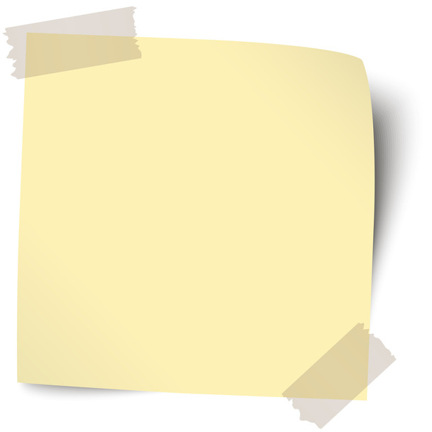 sárga kis öntapadó papír - Vektor, kép