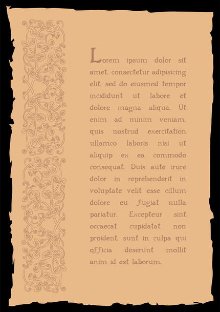 Πρότυπο βιβλίο σελίδα σε μεσαιωνικό στιλ. - Διάνυσμα, εικόνα