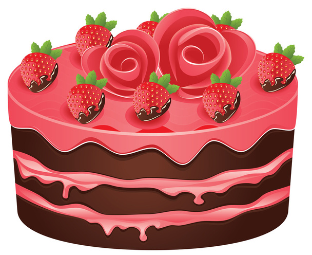 Decorated Chocolate Cake - Διάνυσμα, εικόνα