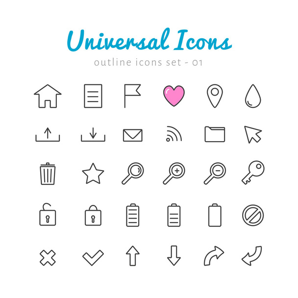Univerasal web Icons set - Vektör, Görsel