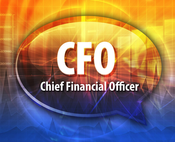 Ilustración de burbuja de discurso de palabra de acrónimo de CFO
 - Foto, Imagen