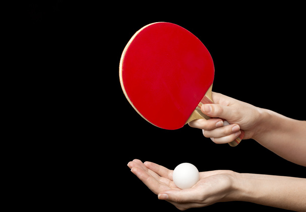 hands with racket and ball for table tennis - Fotó, kép