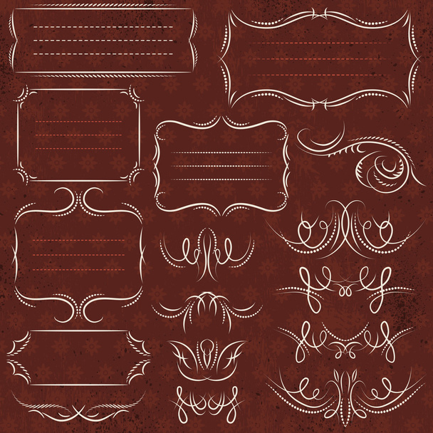 Caligrafía bordes decorativos, reglas ornamentales, divisores
 - Vector, Imagen