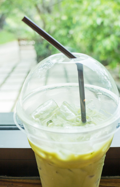 Aktualizovat nápoj ledový zelený čaj latte - Fotografie, Obrázek