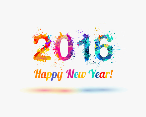 Felicidades tarjeta vectorial. Feliz Año Nuevo 2016
. - Vector, Imagen