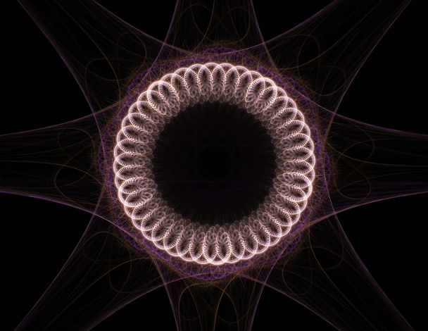 modèle radial fractal sur le sujet de la science, de la technologie et de la conception - Photo, image