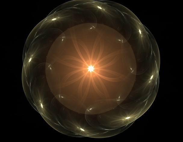 modèle radial fractal sur le sujet de la science, de la technologie et de la conception - Photo, image
