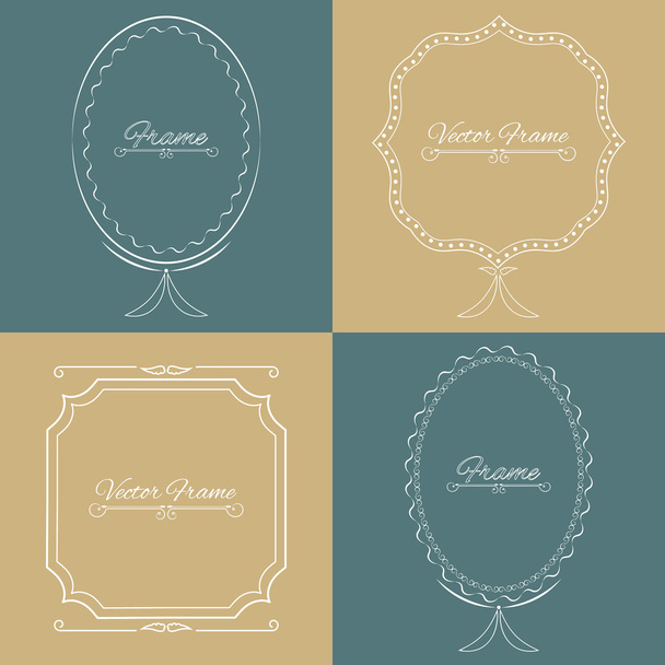 Collection of four stylish elegant frame - Vektör, Görsel