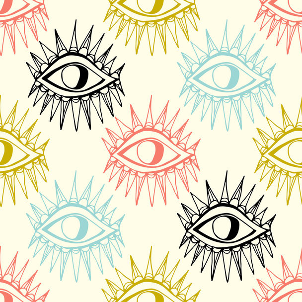 Abstract eyes seamless pattern. - Vector, afbeelding