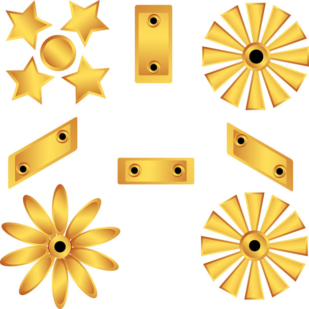 Σύνολο καλλιγραφική χρυσά κοσμήματα - Διάνυσμα, εικόνα