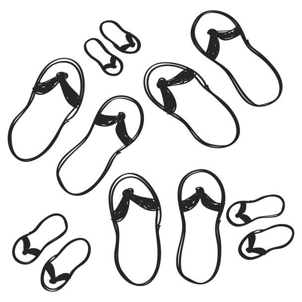 Simple doodle of a flip flop - Vector, Image