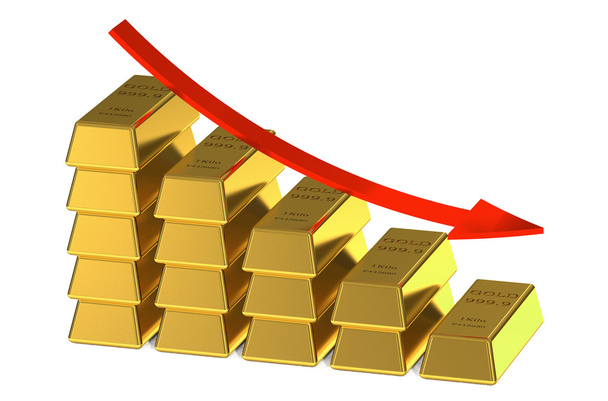 Πτώση τιμών για χρυσό έννοια - Φωτογραφία, εικόνα