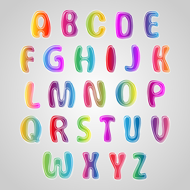 Multicolored Font, set of colorful letters.  - ベクター画像