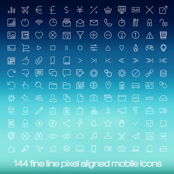 Modern user interface line icons, pixels perfect optimized. - Vector, afbeelding