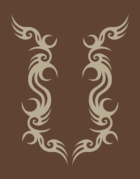 Diseño de tatuaje tribal en marrón
 - Vector, Imagen