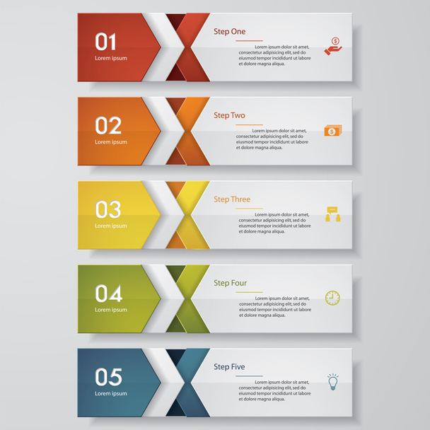 Design clean number banners template. Vector. - Wektor, obraz