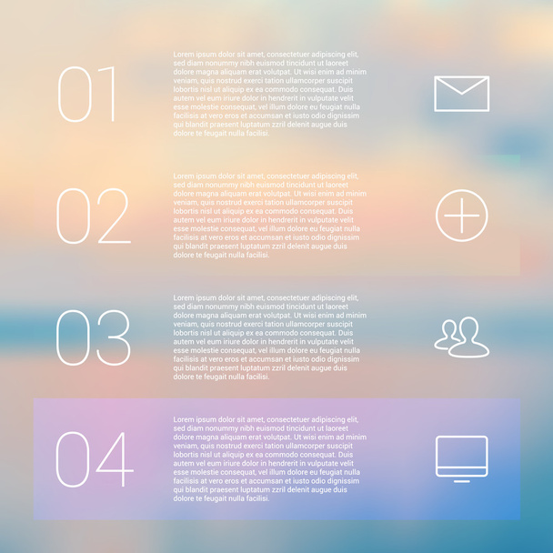 Set of infographic template layouts. Flow chart secuence numbered banner design on blue background - Διάνυσμα, εικόνα