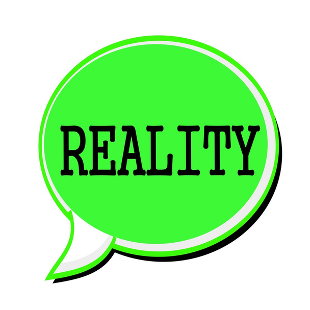 REALITY black stamp text on green Speech Bubble - Photo, Image