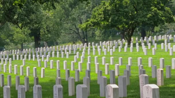 A slow zooming establishing shot of Arlington National Cemetery in Arlington, Virginia. - Footage, Video