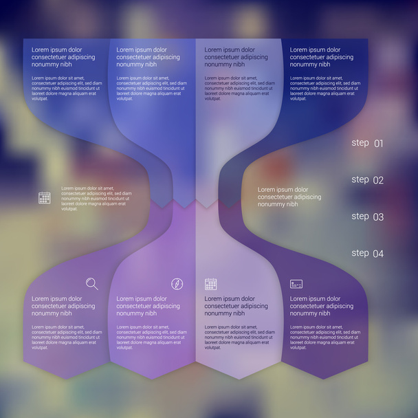 Set of infographic template layouts. Flow chart secuence numbered banner design - Вектор, зображення