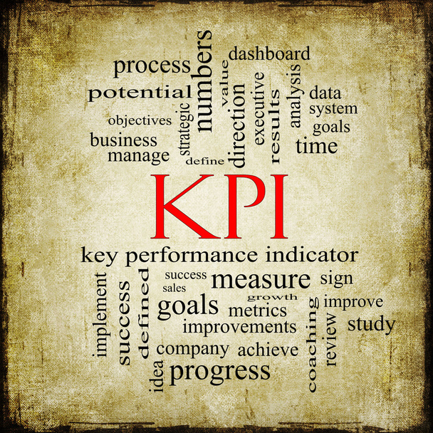 KPI Word Cloud Grunge Concept - Photo, Image