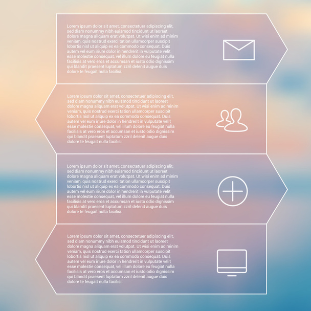 Set of infographic template layouts. Flow chart secuence numbered banner design on blue background - Vektor, obrázek