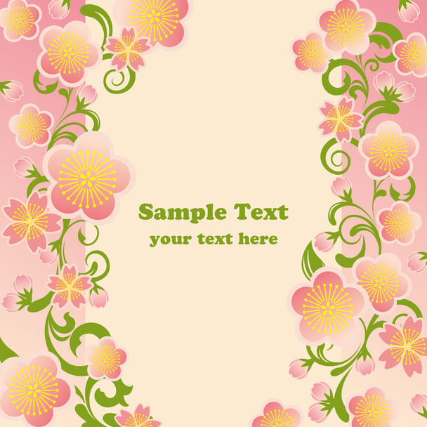 Cherry blossoms frame - Vector, Image