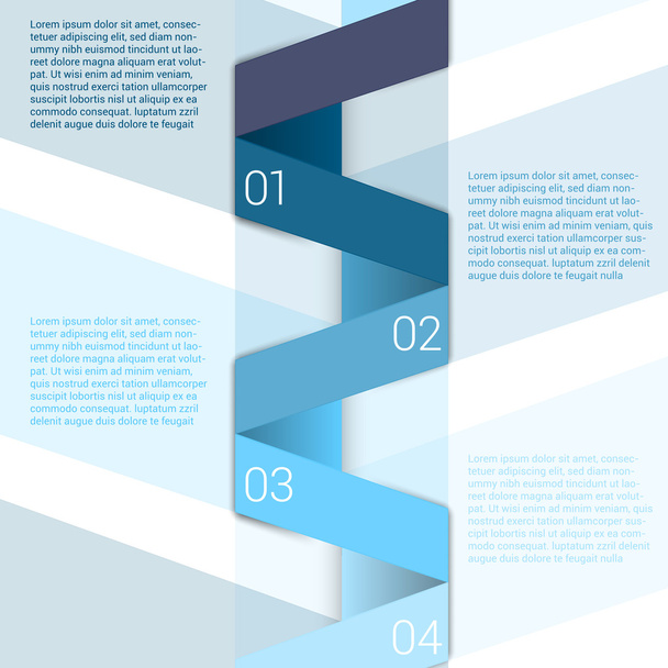 Fold ribbon secuence chart infographic template design  - Vektor, Bild