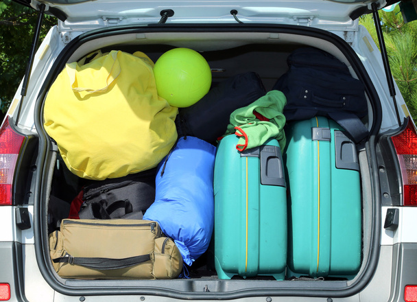 equipaje y maletas al salir de vacaciones familiares de verano
 - Foto, imagen